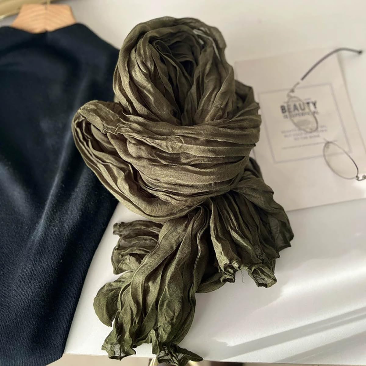 3 Packs Cotton Hemp Shawl Wrap Long Head Neck Scarf for Women and Men 
