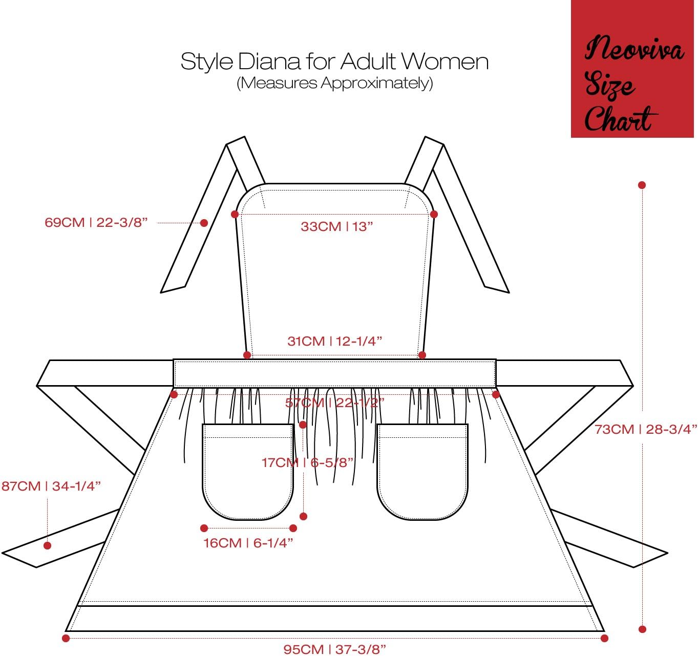 NEOVIVA Kitchen Aprons for Women with Pockets,Cooking Aprons for Women
