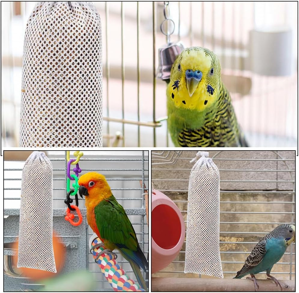 Milisten Wild Bird Feeder Sock 8pcs Bird Sock Feeder Net Thistle s Food Finch for Wildlife(White)