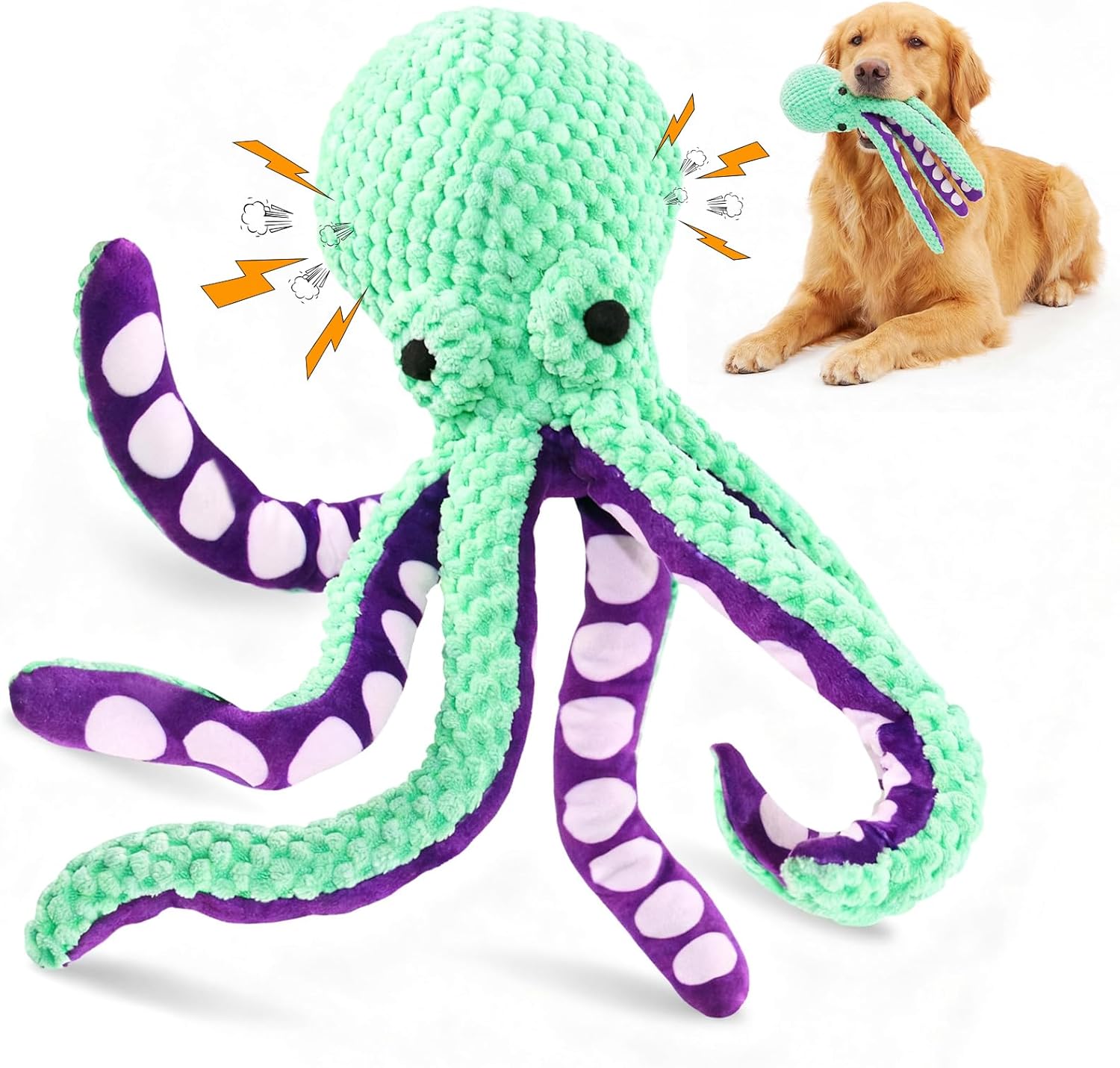 Large Squeaky Dog Toys- Plush Dog Toys with Soft Fabric for Small, Med