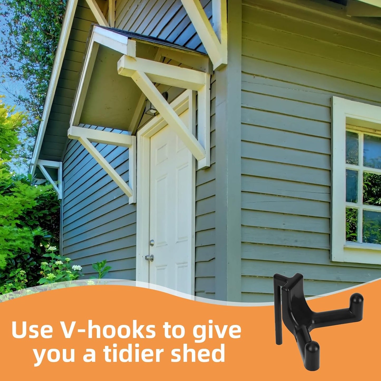 6pcs Shed Hooks for Rubbermaid Fasttrack, Plastic Multi Purpose Shed Organizer Accessories, Power Tool Hangers Holder Organization and Storage for Garage Hanging Shovel Rake Sports Equipment