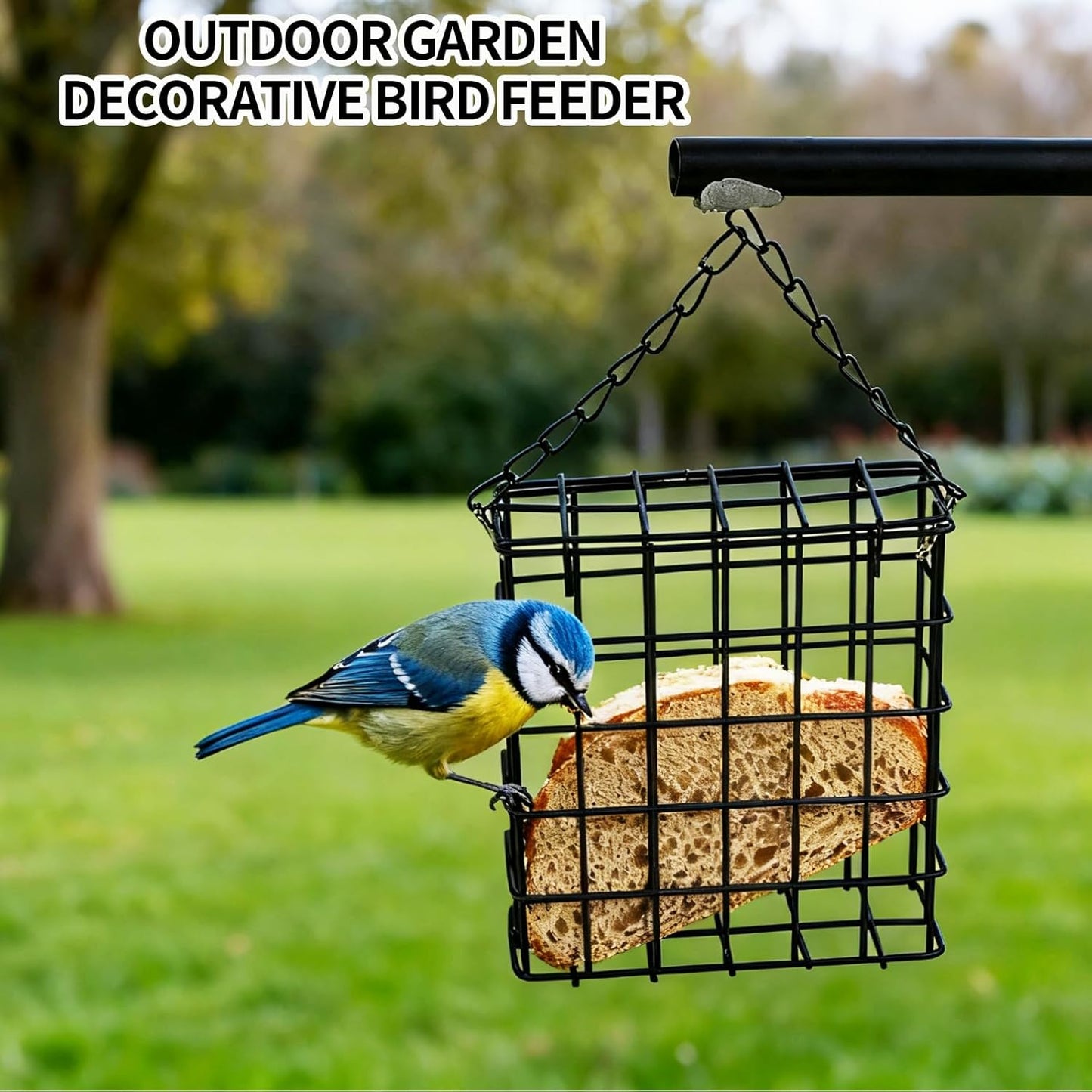 4 Pack Suet Bird Feeders for Outside, Hanging Wild Bird Feeder Cages, 