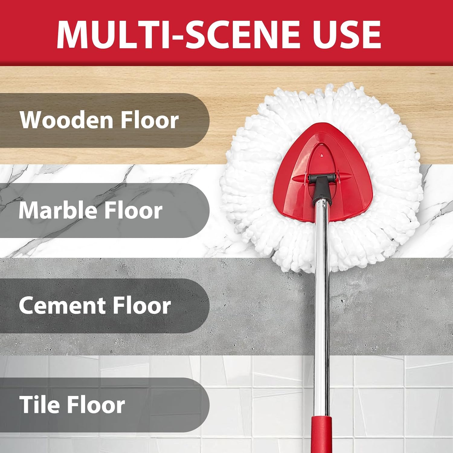 Spin Mop Replacement Set for O-Ceda EasyWring 1-Tank System, Includes 