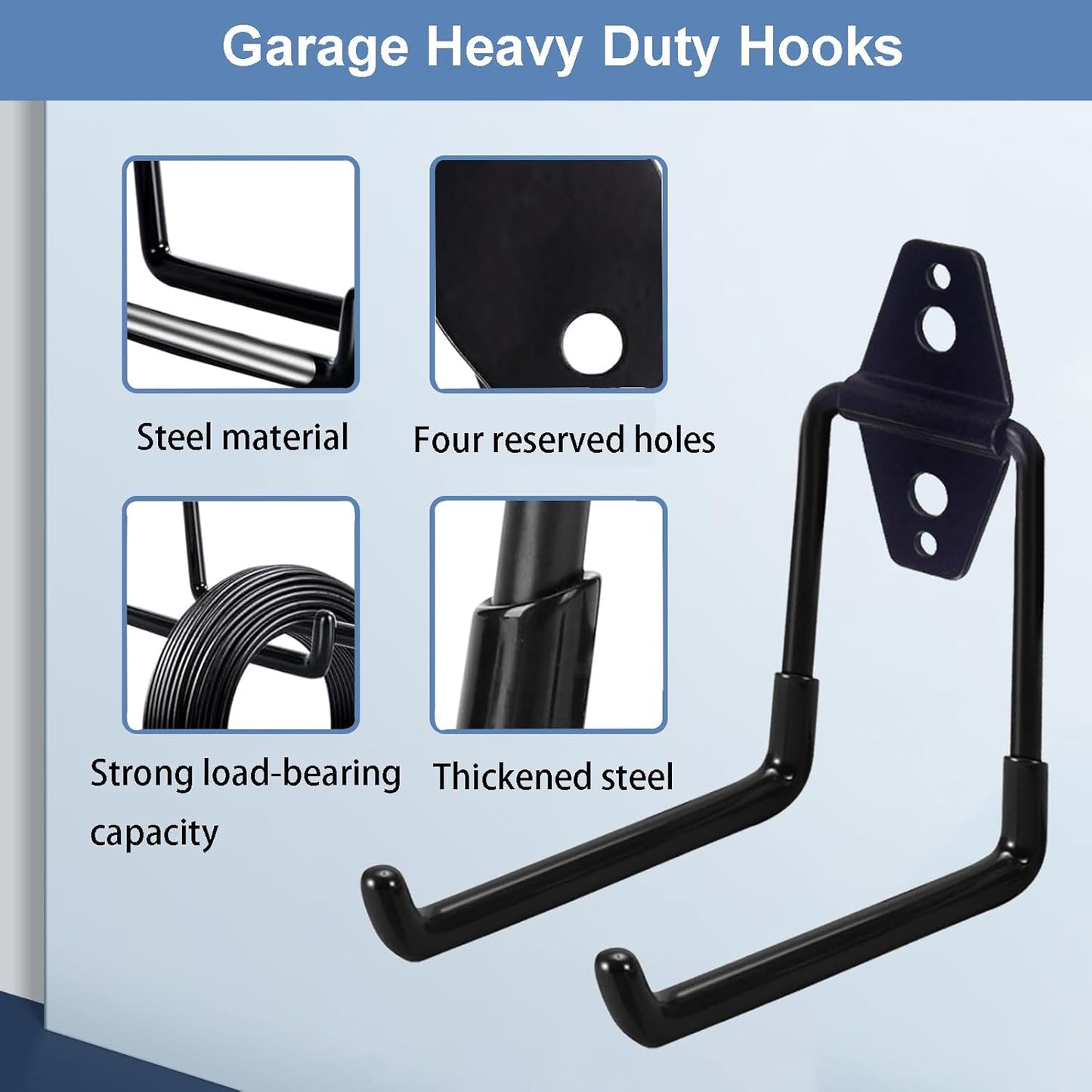 Chainsaw Holder Wall Mount, Garden Power Tool Hanger, Weedeater Rack, String Trimmer Hanger, Utility Hooks for Garage Tool Organizers and Chain Saw Storage 4Pcs
