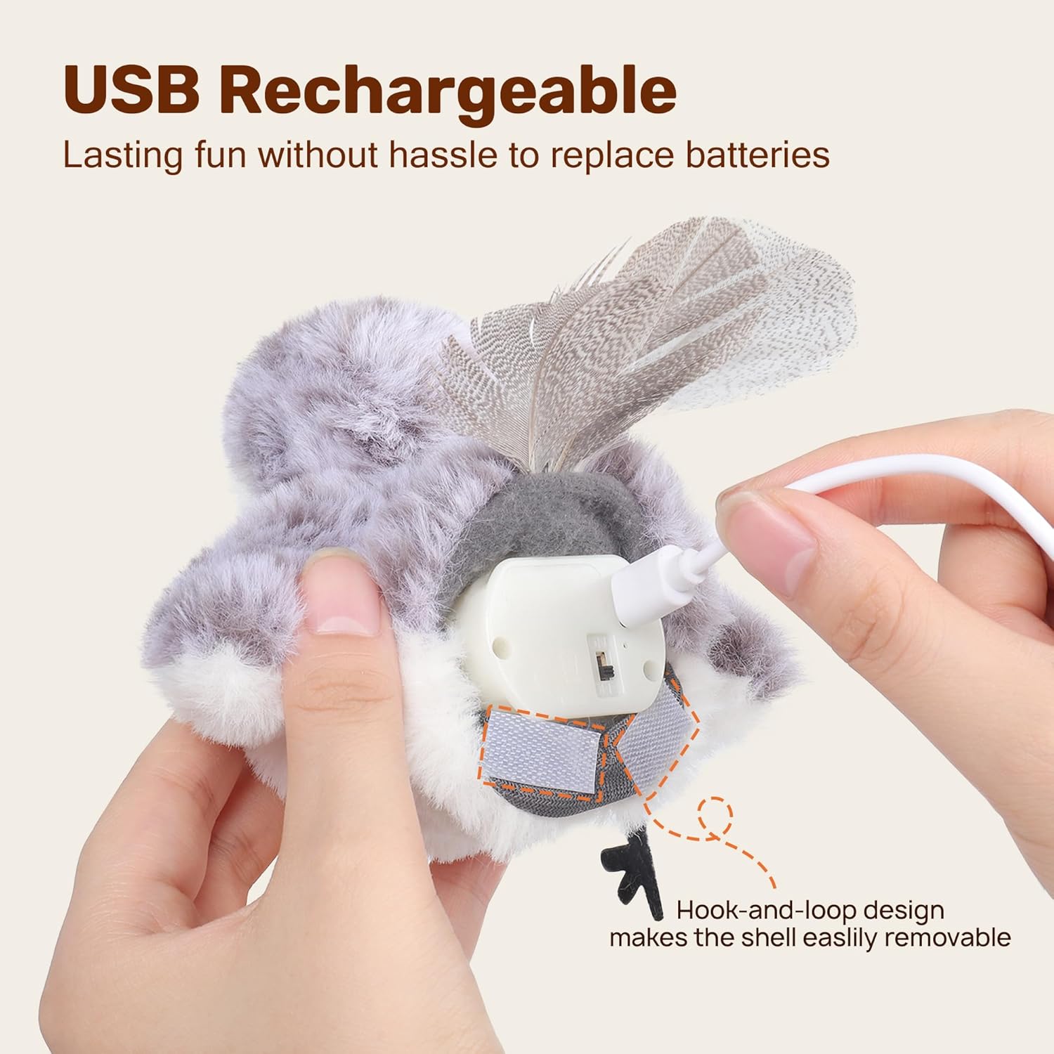 Potaroma Cat Toys Flapping Bird (No Flying), Lifelike Sandpiper Chirp 