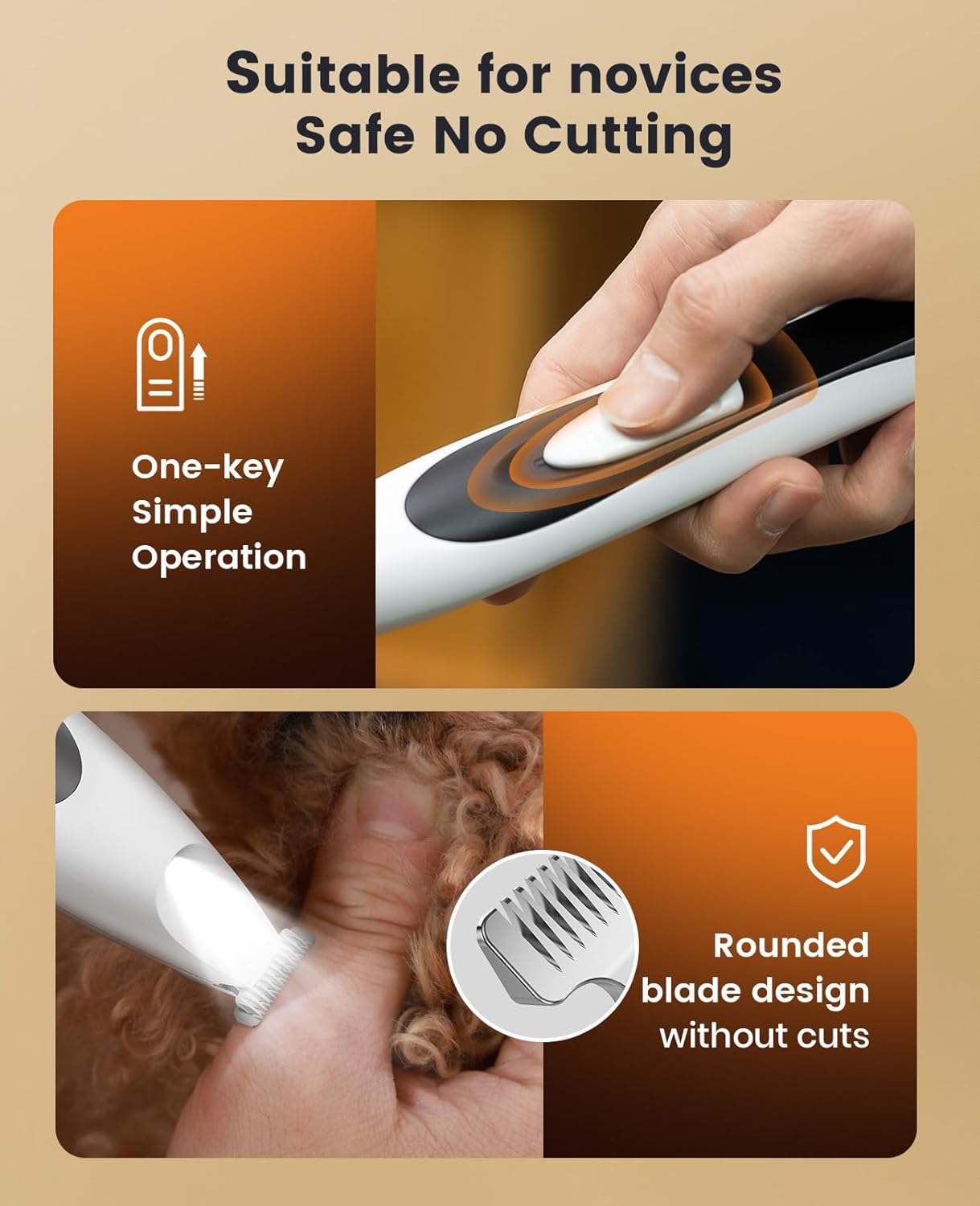 oneisall Low-Noise Dog Paw Trimmer with LED Light, Paw Trimmer for Dog