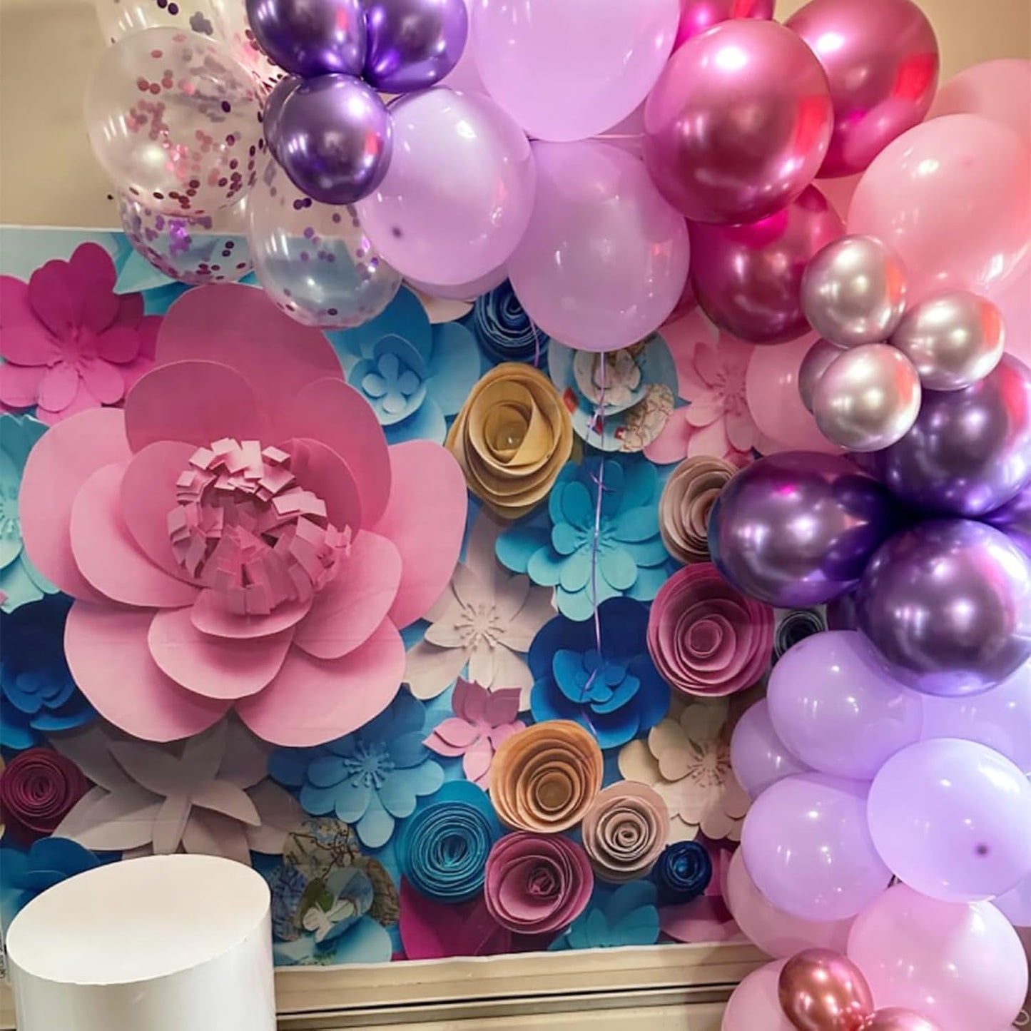 Pink and Purple Balloons, 50PCS 12 Inch Confetti Balloons, Metallic Pu