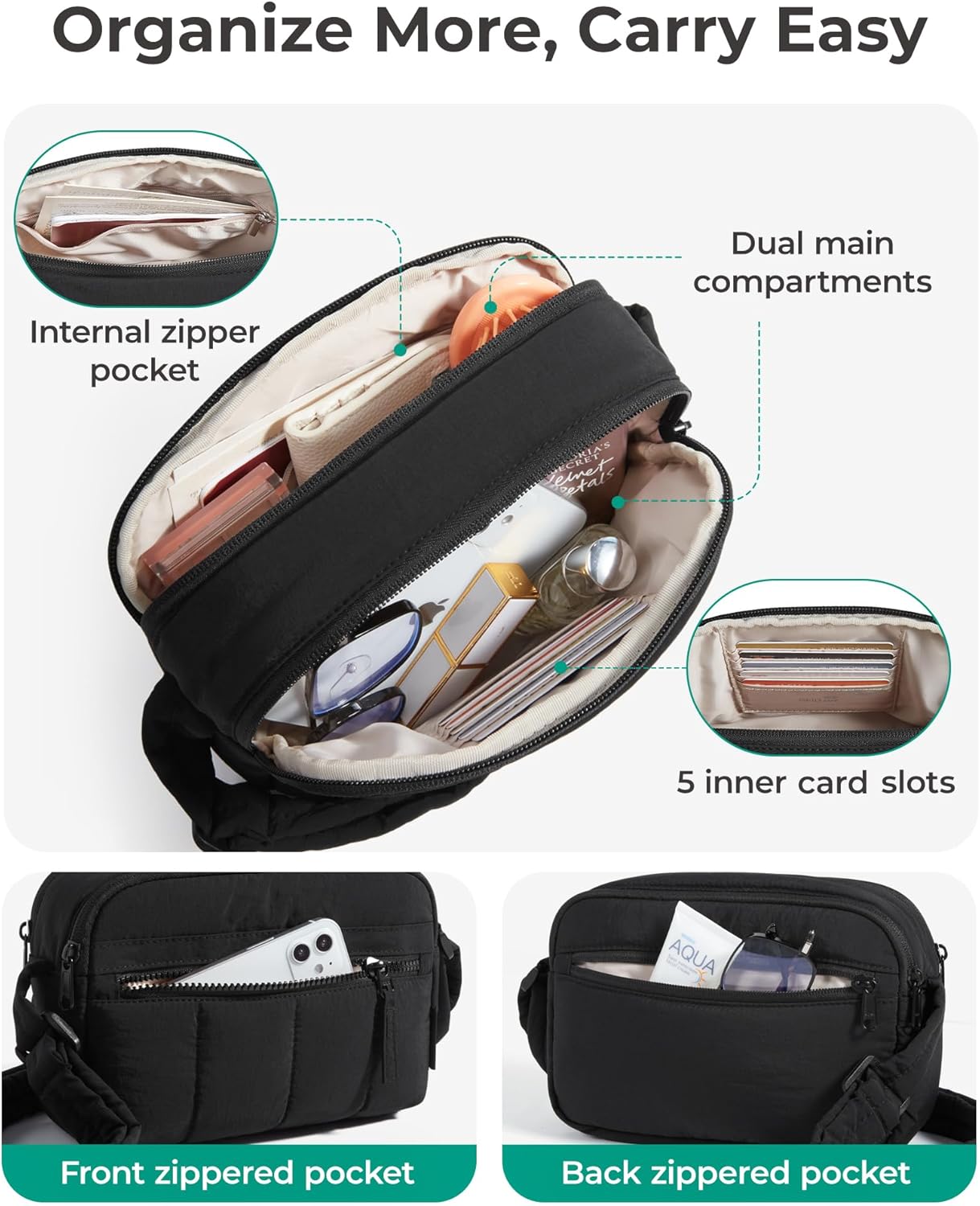 BAGSMART Cross Body Purse, Mini Crossbody Bags for Women Travel Purse,