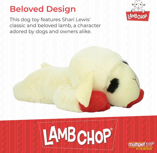Multipet Lamb Chop Dog Plush Toy - Squeaky Toy for All Dogs - Extra So