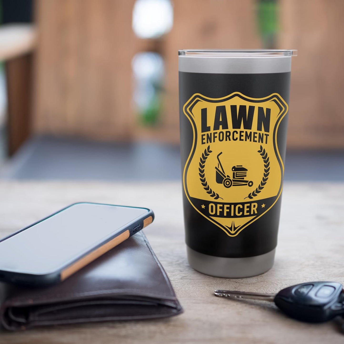Lawn Enforcement Officer Shirt - Gardening Lawn Mower Gift Stainless Steel Insulated Tumbler