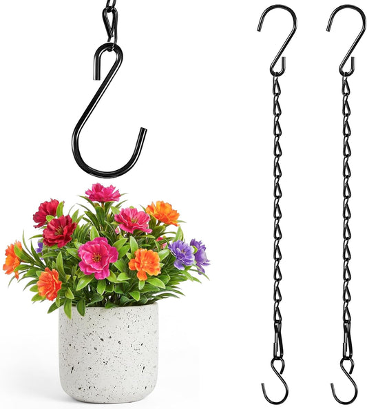 EBOOT 2 Pcs Hanging Chain for Bird Feeders, Planters, Lanterns and Ornaments (35 Inch,Black)