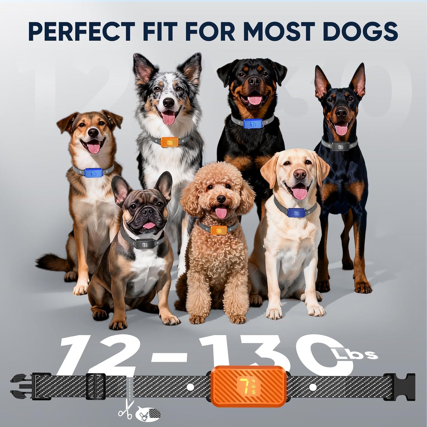 Dog Bark Collar for Large Medium Small Dogs, Effective No-Bark Collar,