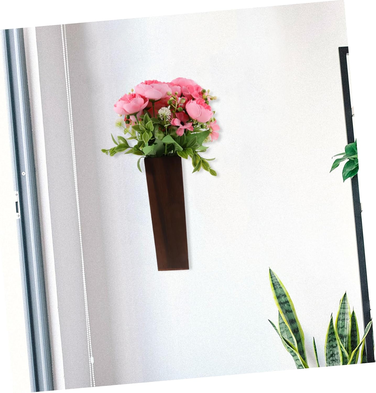 PRETYZOOM Wooden Wall Vase Rustic Farmhouse Decor for Indoor Plants El