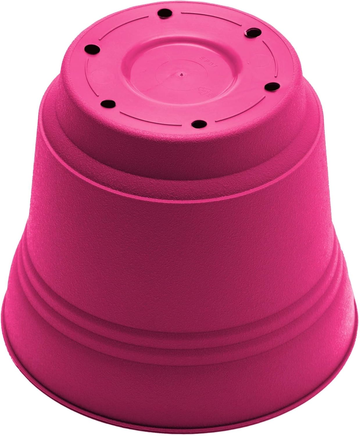Bloem Saturn 7" Fuchsia Round Resin Planter Pot with Snap-in Saucer fo