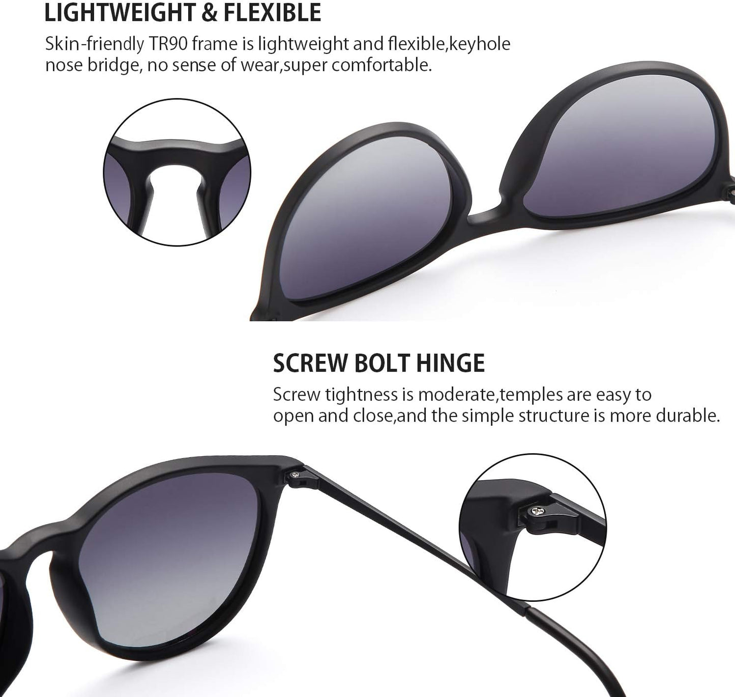 CHBP Sunglasses Womens Men Polarized UV Protection Trendy Vintage Retr