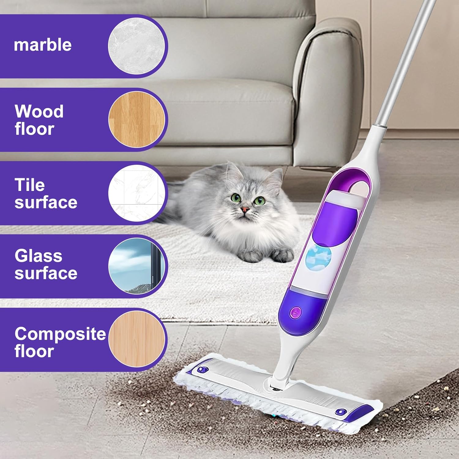 5X Cleaning Power Mop Pads Compatible with Swiffer PowerMop, Disposabl