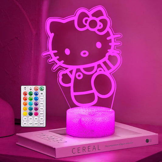 16 Colors Cartoon Night Light, Anime Character Change Decor Lamp with Remote, Dim, Timer, Fans Kids Gifts for Christmas Birthday Boys Girls