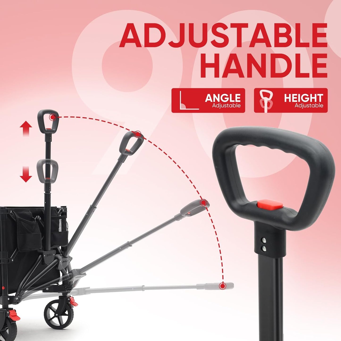 Collapsible Foldable Wagon Cart with 330lbs Weight Capacity, Heavy Dut
