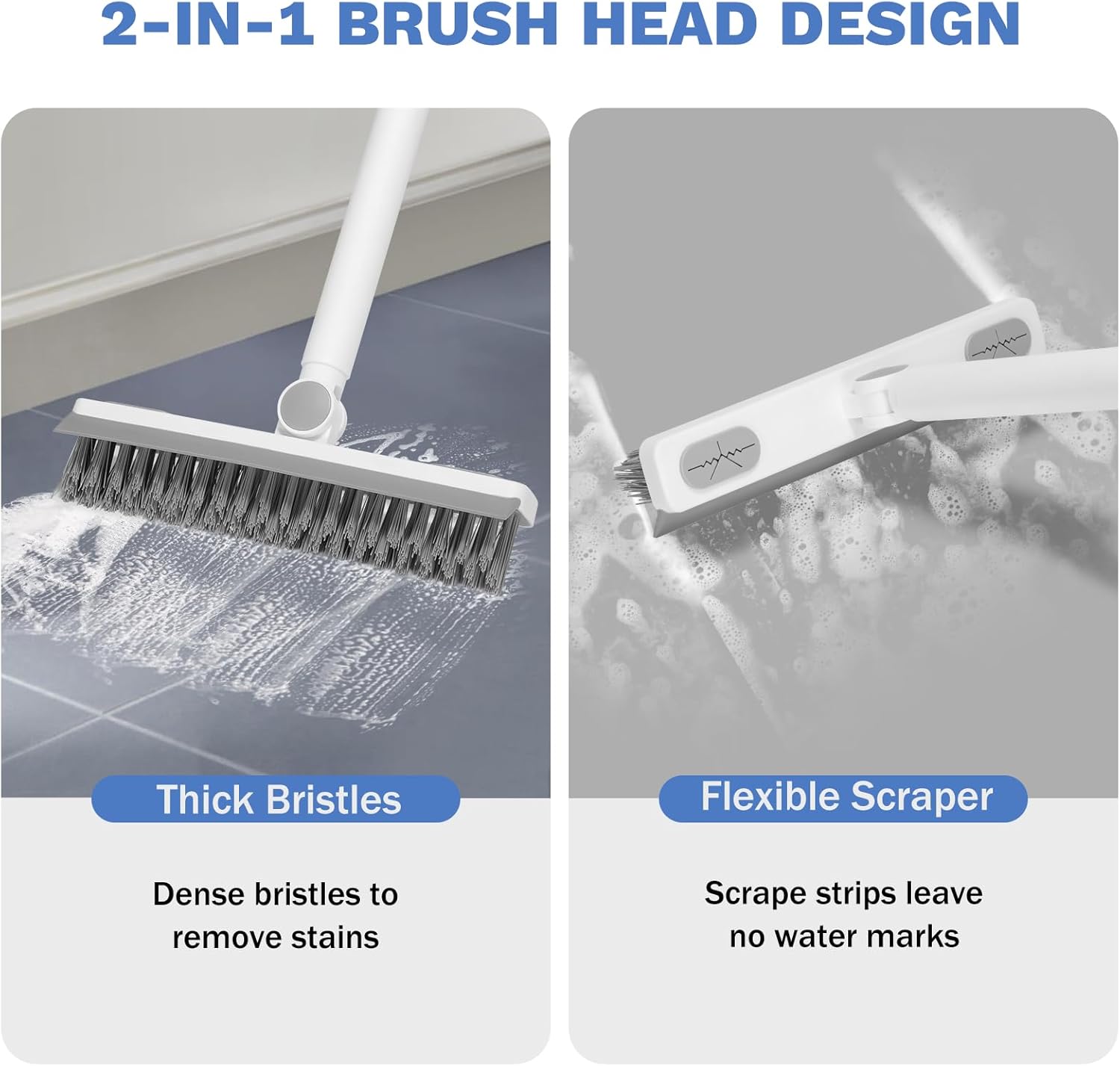 SetSail Grout Cleaner Brush with Long Handle, V-Shaped Floor Scrub Bru