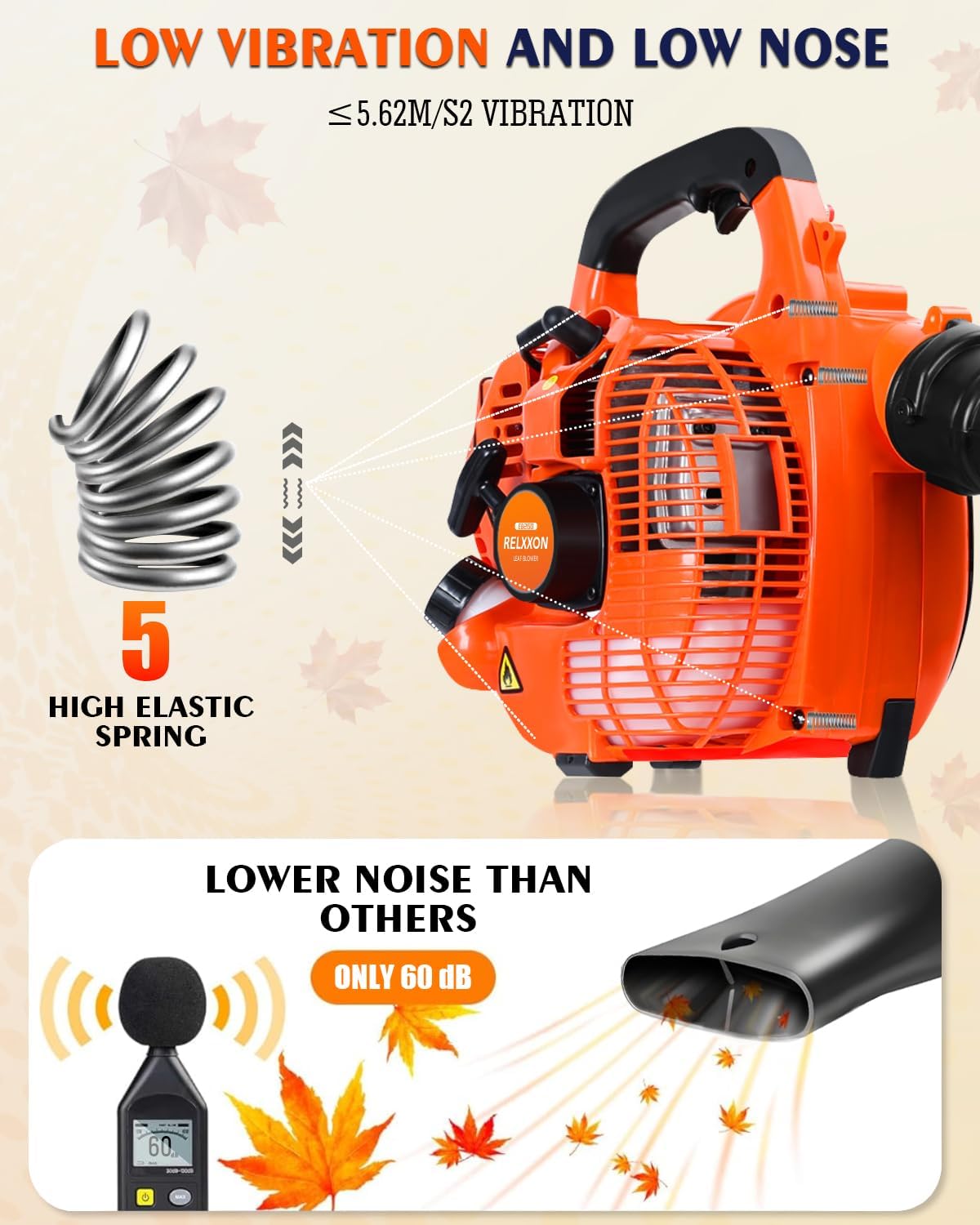 Gas Leaf Blower 26cc Handheld, Powerful 2-Cycle Engine, 180 MPH 380 CF