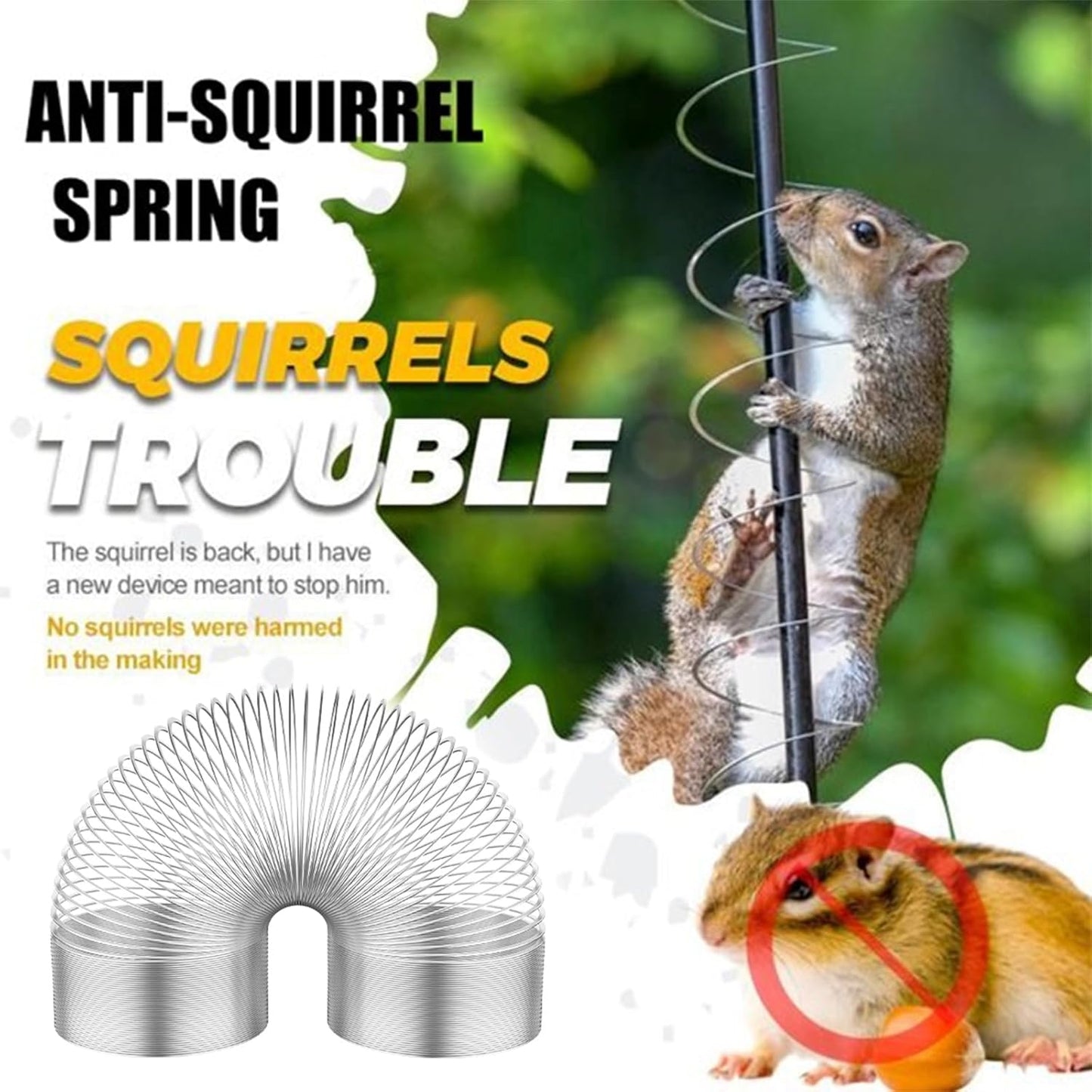 Squirrel Proof Spring Device, Metal Squirrel Baffle Barrier Type Coil,