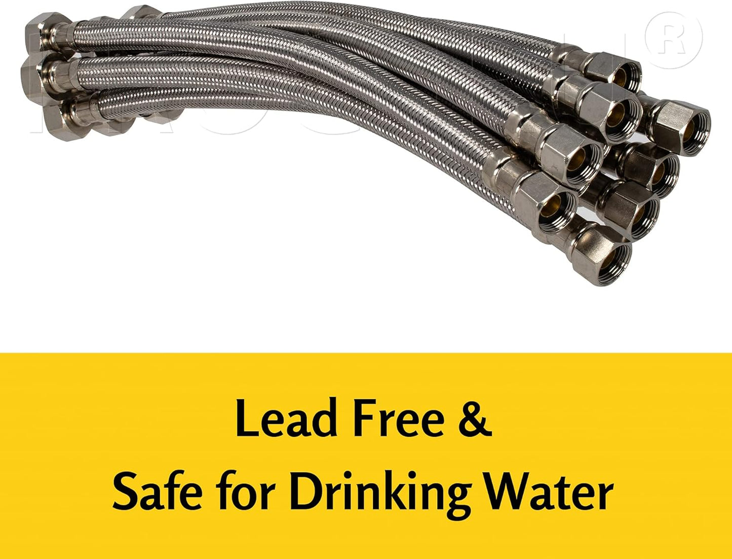 [10-Pack] PROCURU 16-Inch x 3/8" Comp x 1/2" FIP Faucet Hose Connector