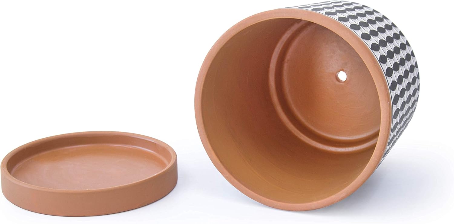D'vine Dev Set of 2 Terracotta Pots, 4 Inch and 6 Inch, Planter Pots f