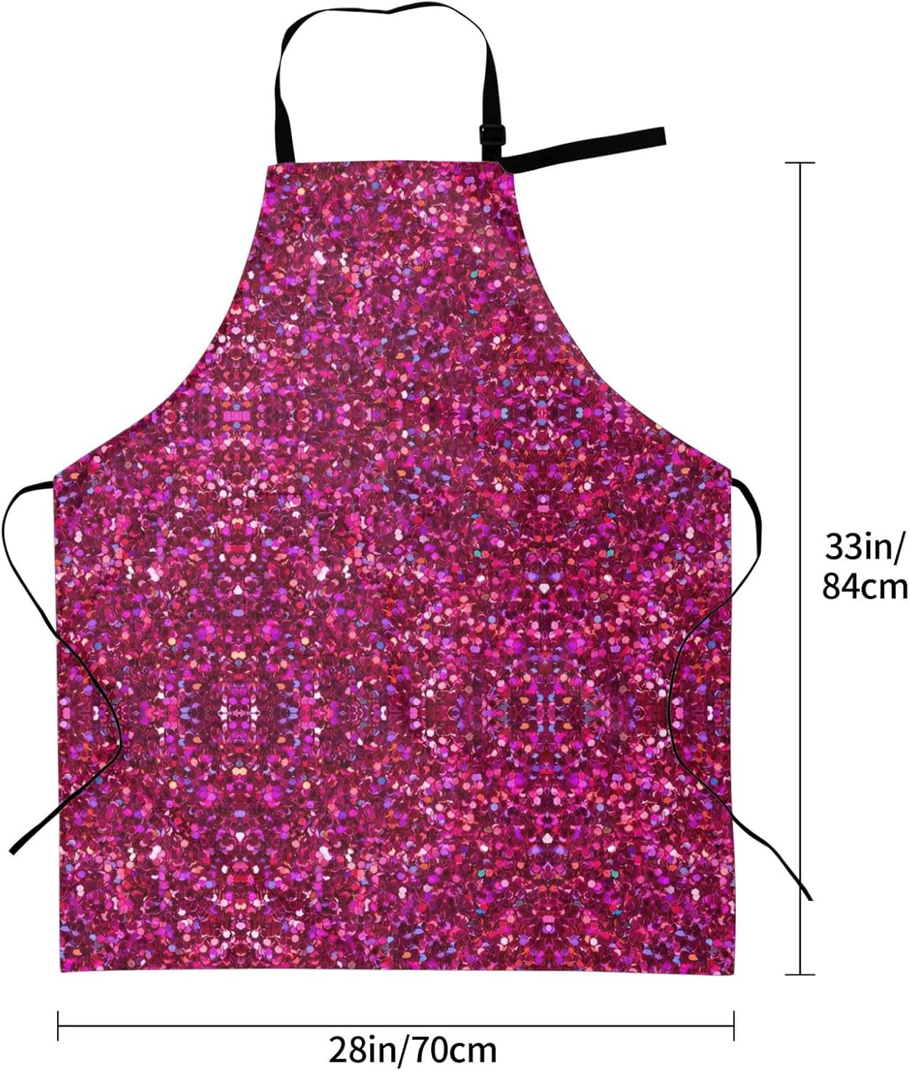 Glitter pattern print Waterproof apron with pocket adjustable cooking apron for adult kitchen bibs to bake