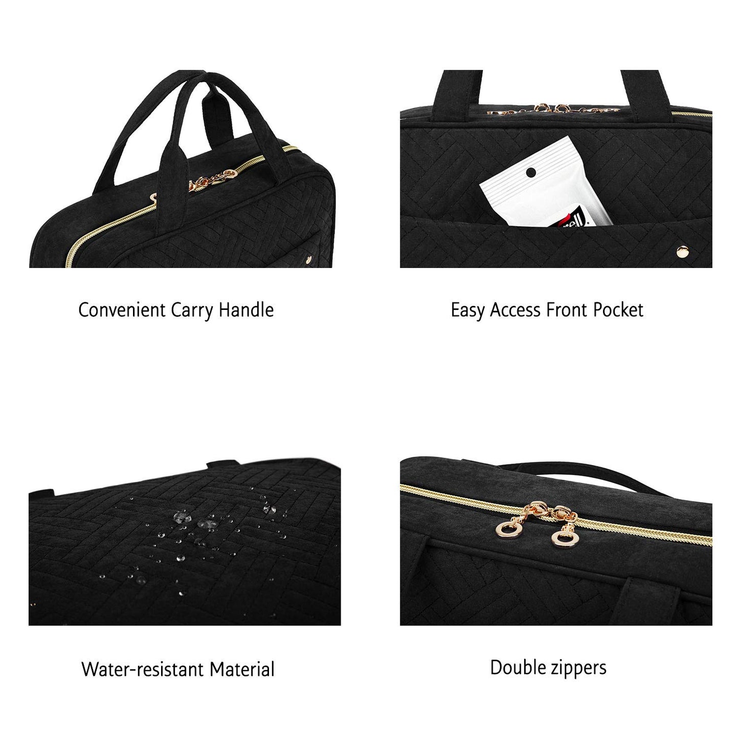 BAGSMART Large Toiletry Bag Travel Bag with Hanging Hook, Water-resist