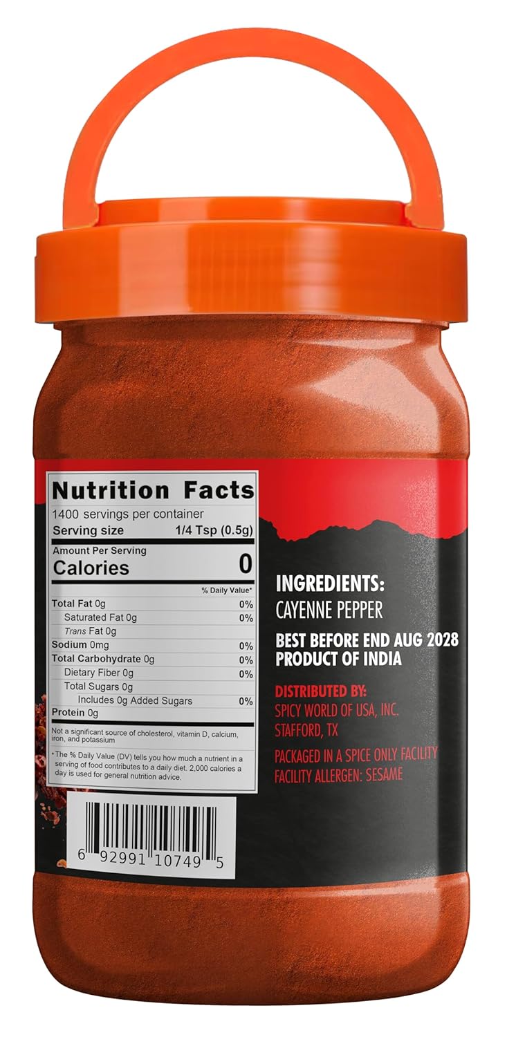 Cayenne Pepper Powder 2.5LB Jar - 50,000 SHU, Gluten Free, All Natural