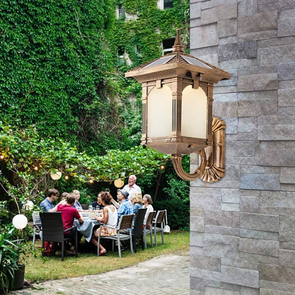 Fashion Aluminum Solar Wall Light Outdoor Waterproof Fireproof and Anti-corrosion Wall Lamp Garden Courtyard Lighting Corridor Aisle Garage Wall Sconce E27 Home Decoration Wall Lantern Indoor an