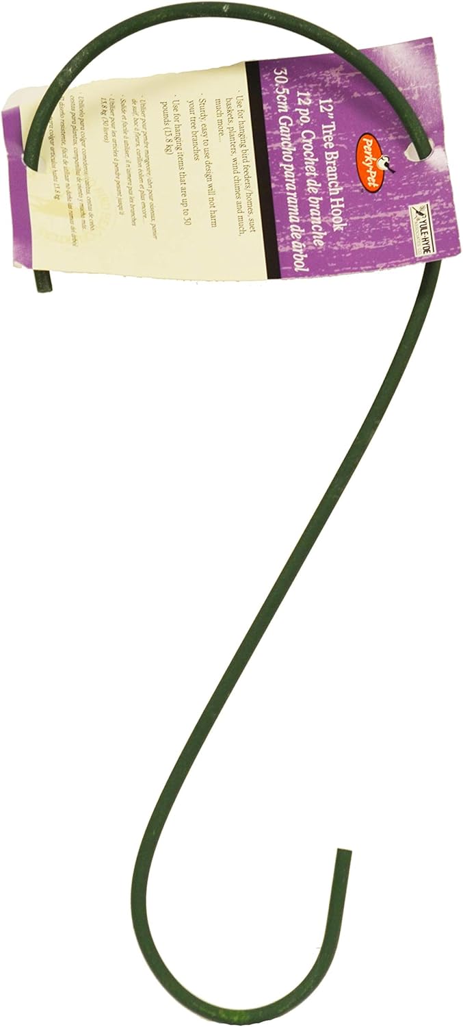 Perky-Pet 12-Inch Metal Hanging Hook for Bird Feeders, Hanging Baskets