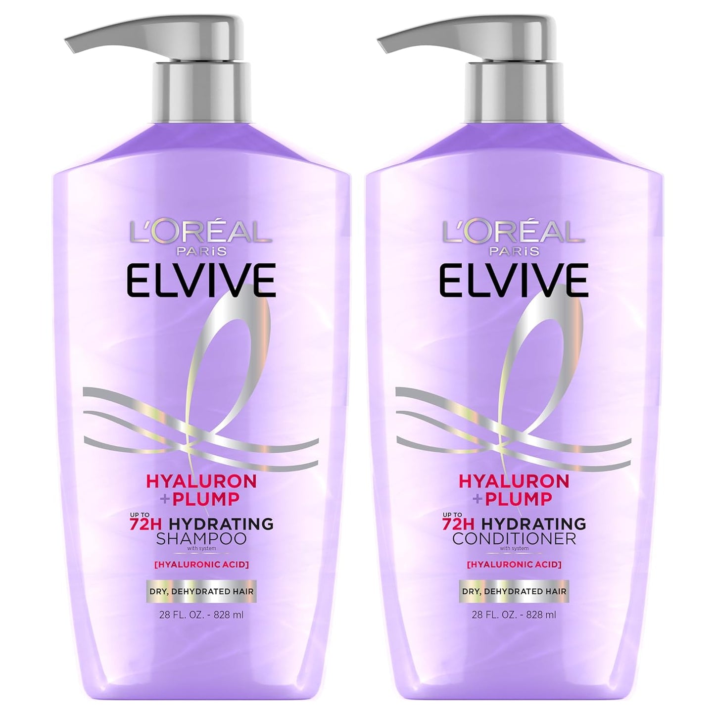 L'Oreal Paris Elvive Hyaluron Plump Shampoo and Conditioner Set for De
