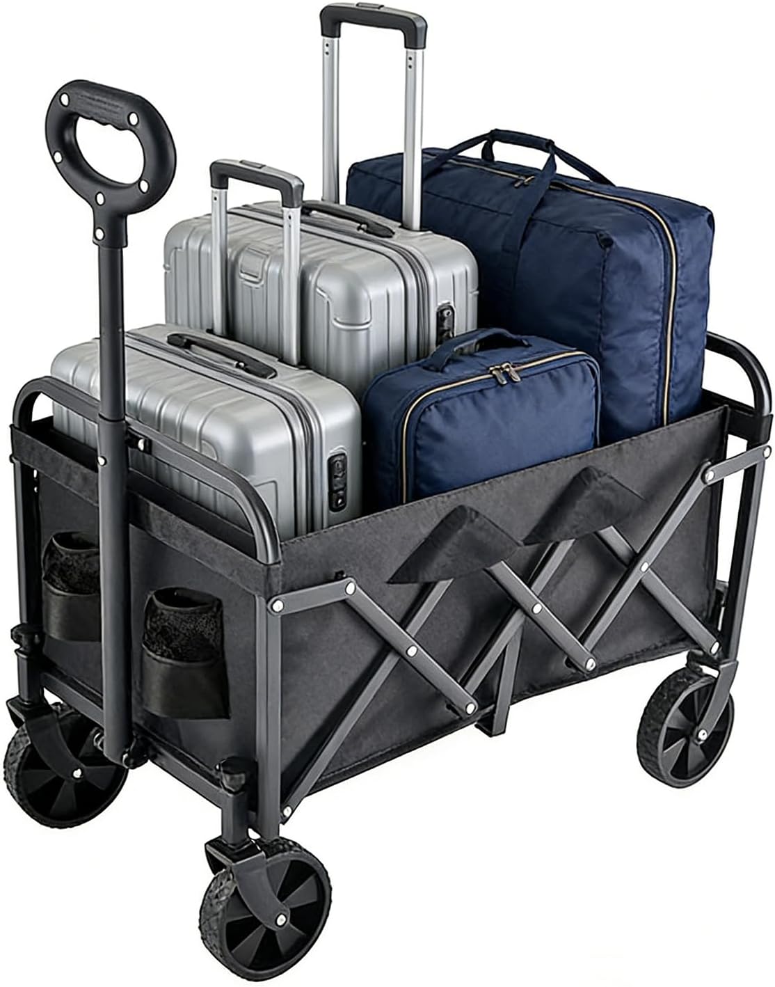 Wagons Carts Foldable,Portable Utility Shopping Cart with Wheels, 600D