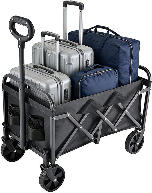 Wagons Carts Foldable,Portable Utility Shopping Cart with Wheels, 600D