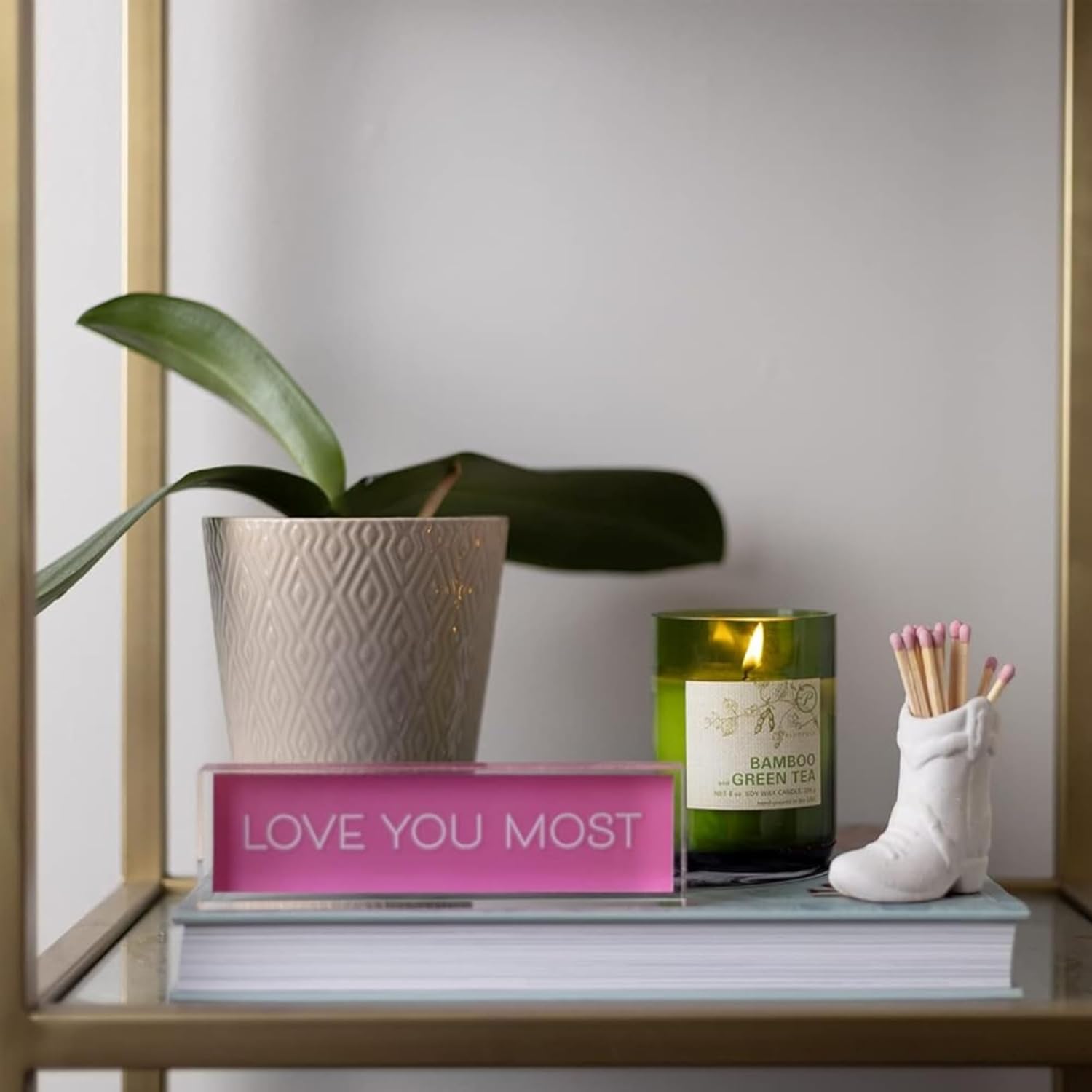 Paddywax Eco Collection Soy Wax Blend Candle in Glass Jar, Bamboo & Gr