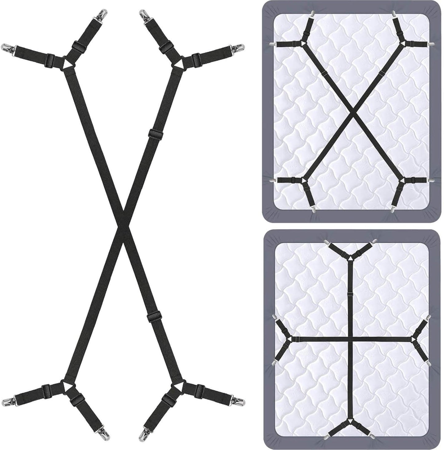 Bed Sheet Holder Straps - Sheet Straps Adjustable Bed Sheet Clips Fast