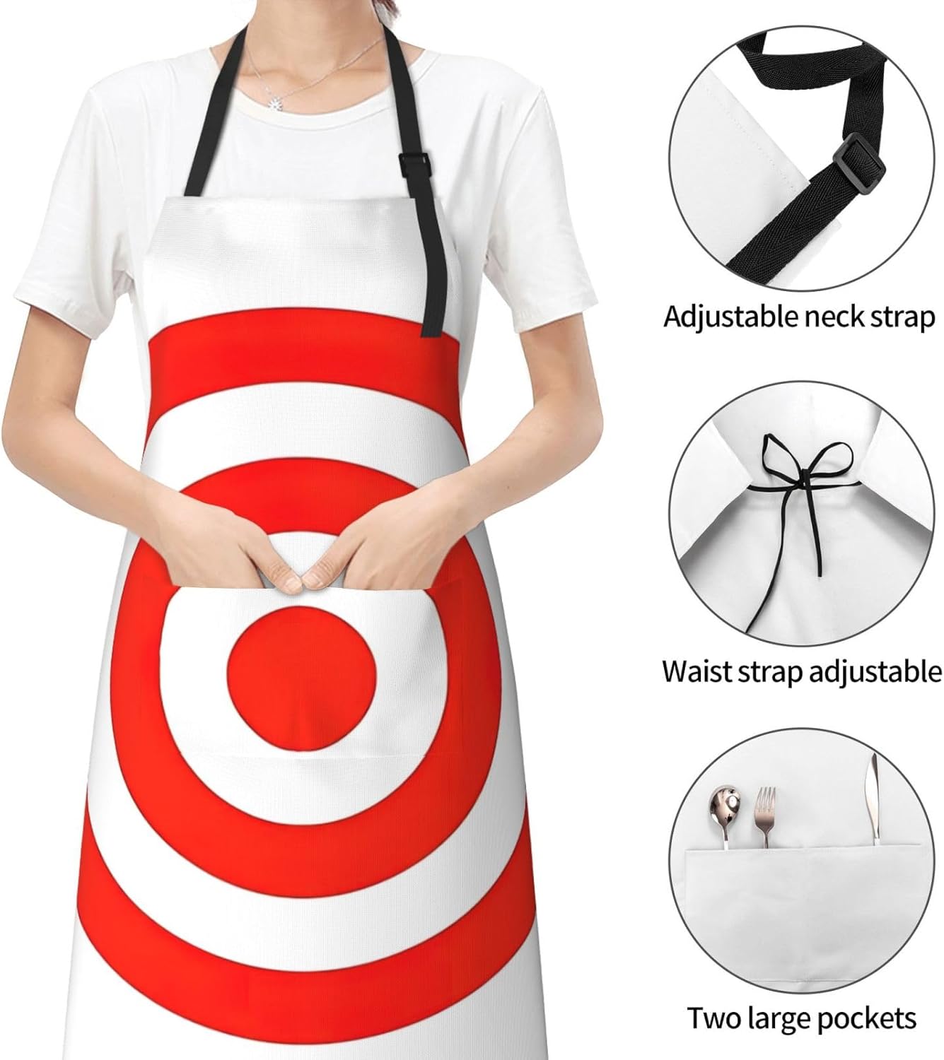 design target print Waterproof apron with pocket adjustable cooking apron for adult kitchen bibs to bake