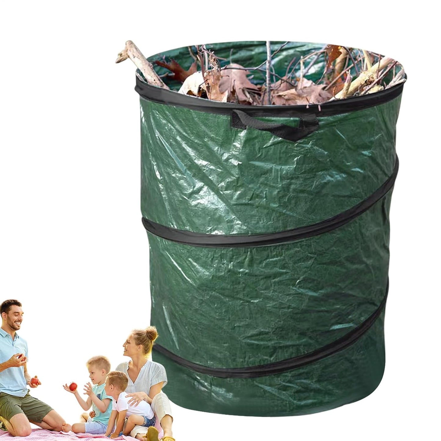 Foldable Camping Trash Can, Large Outdoor Bin, Reusable Garden Contain