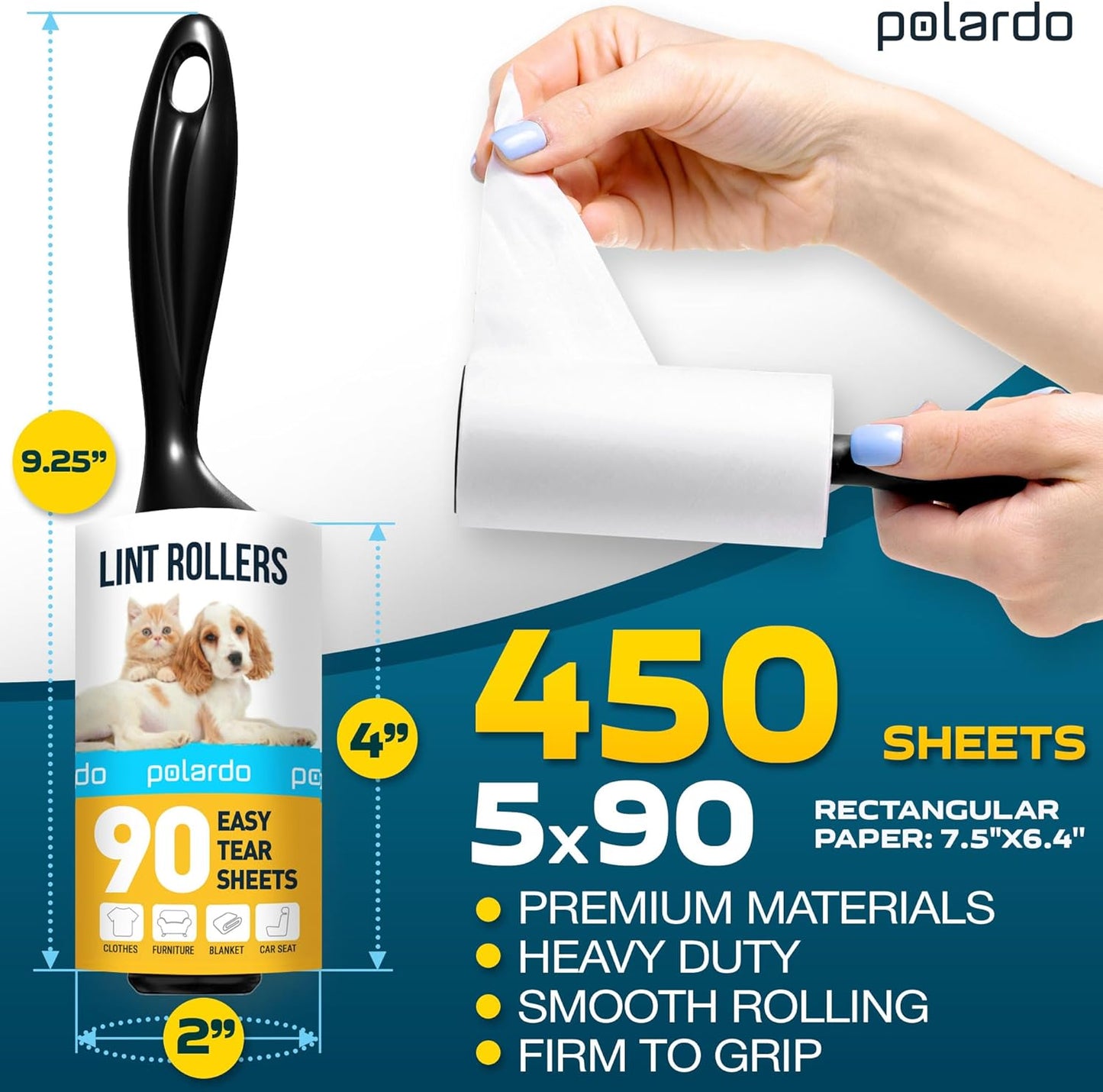 Lint Rollers for Pet Hair, Sticky, Remover for Couch, Clothes Furnitur