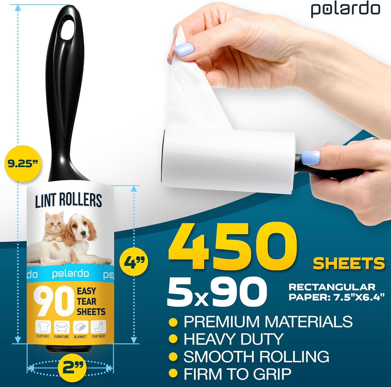 Lint Rollers for Pet Hair, Sticky, Remover for Couch, Clothes Furnitur