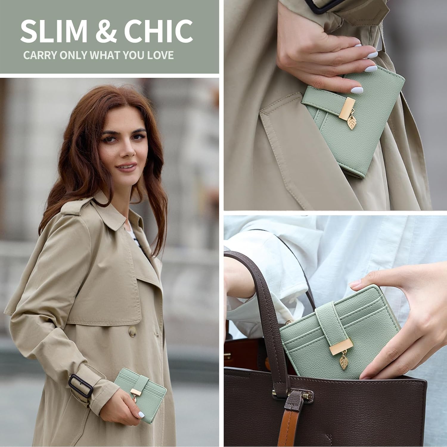 Pomelo Best Small Wallet Women RFID Blocking Bifold Soft Leather Card 