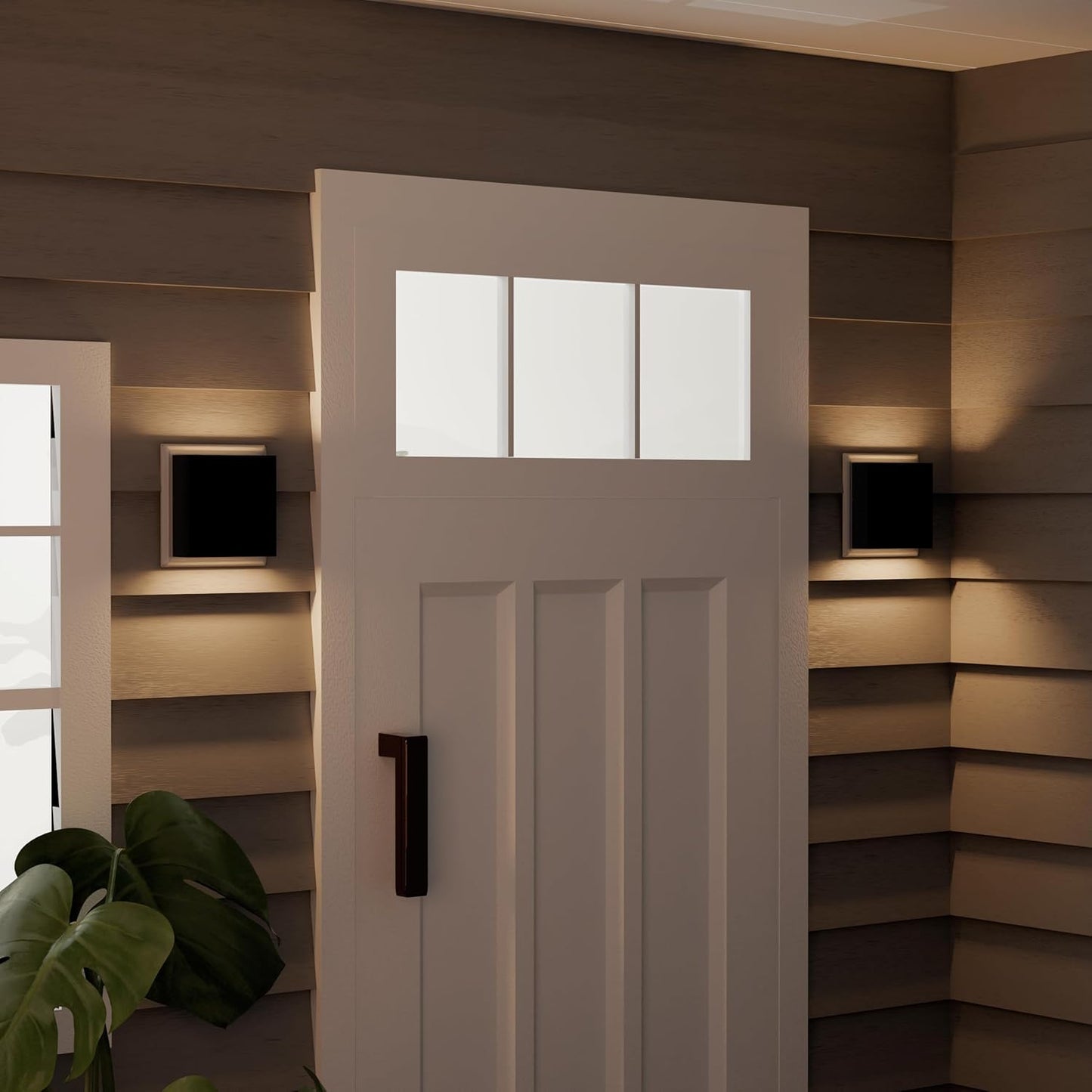 Modern Outdoor Wall Light, Up Down LED Sconce in Black Aluminum, Water