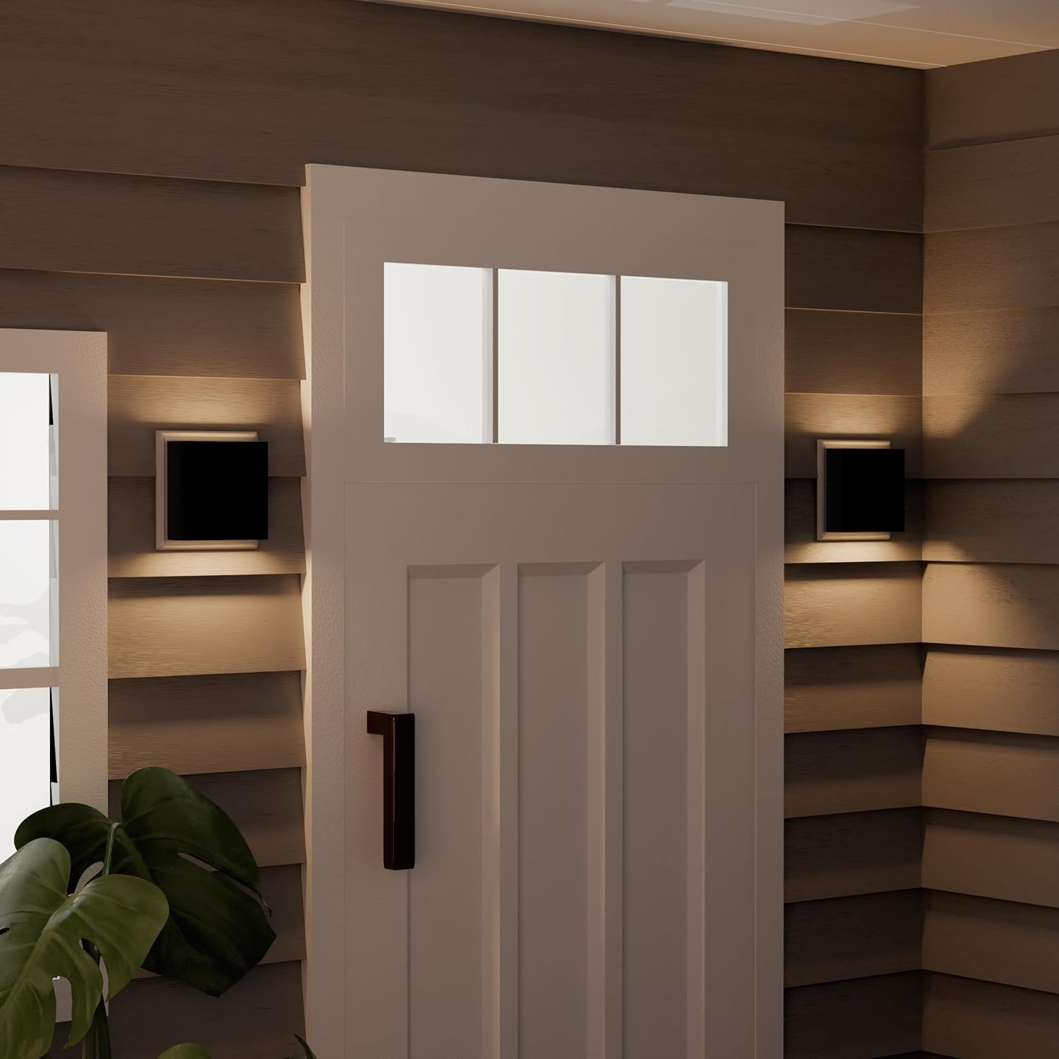 Modern Outdoor Wall Light, Up Down LED Sconce in Black Aluminum, Water