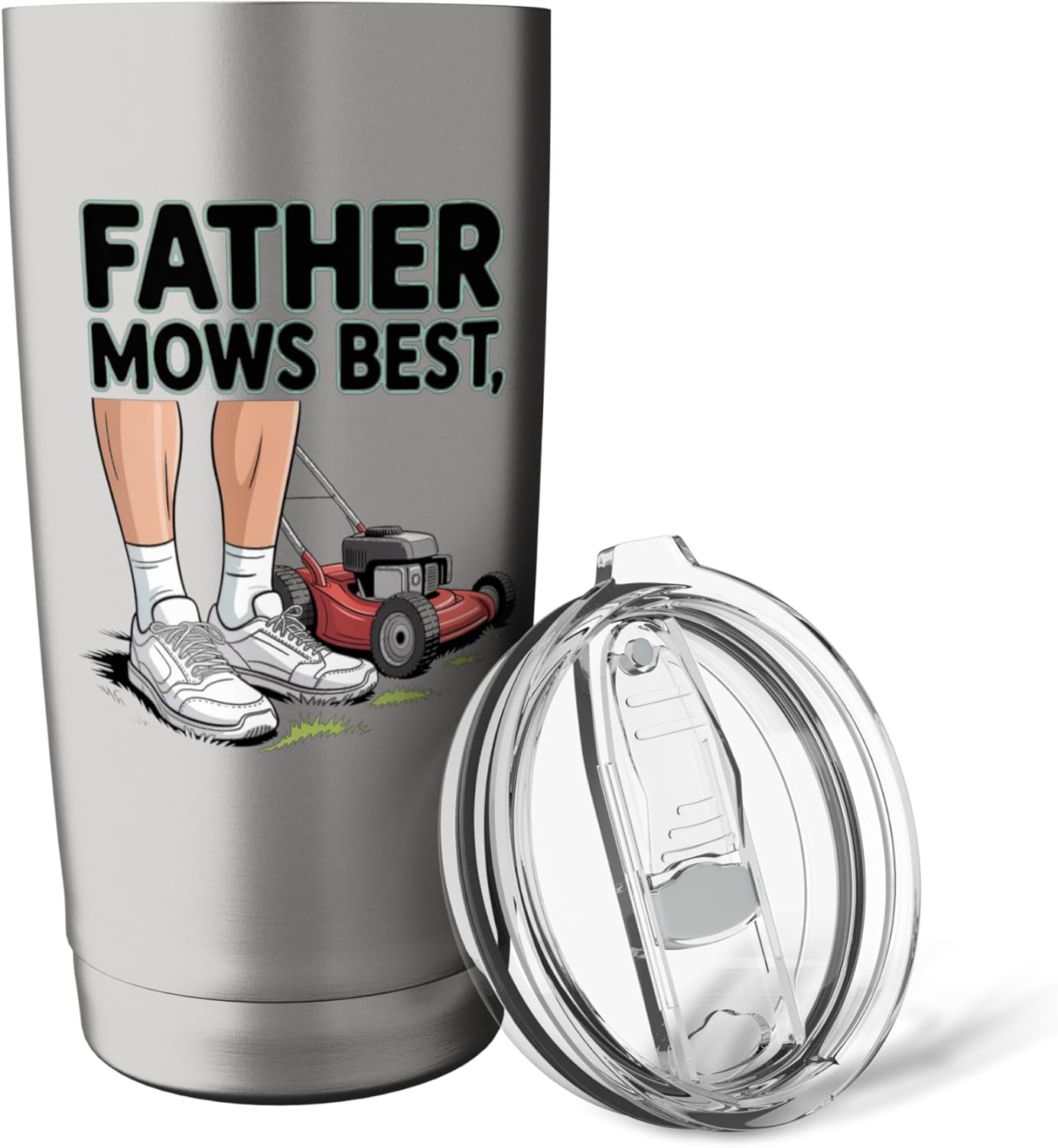 Father Mows Best Funny Dad Joke Lawn Care Tees And more Stainless Steel Insulated Tumbler