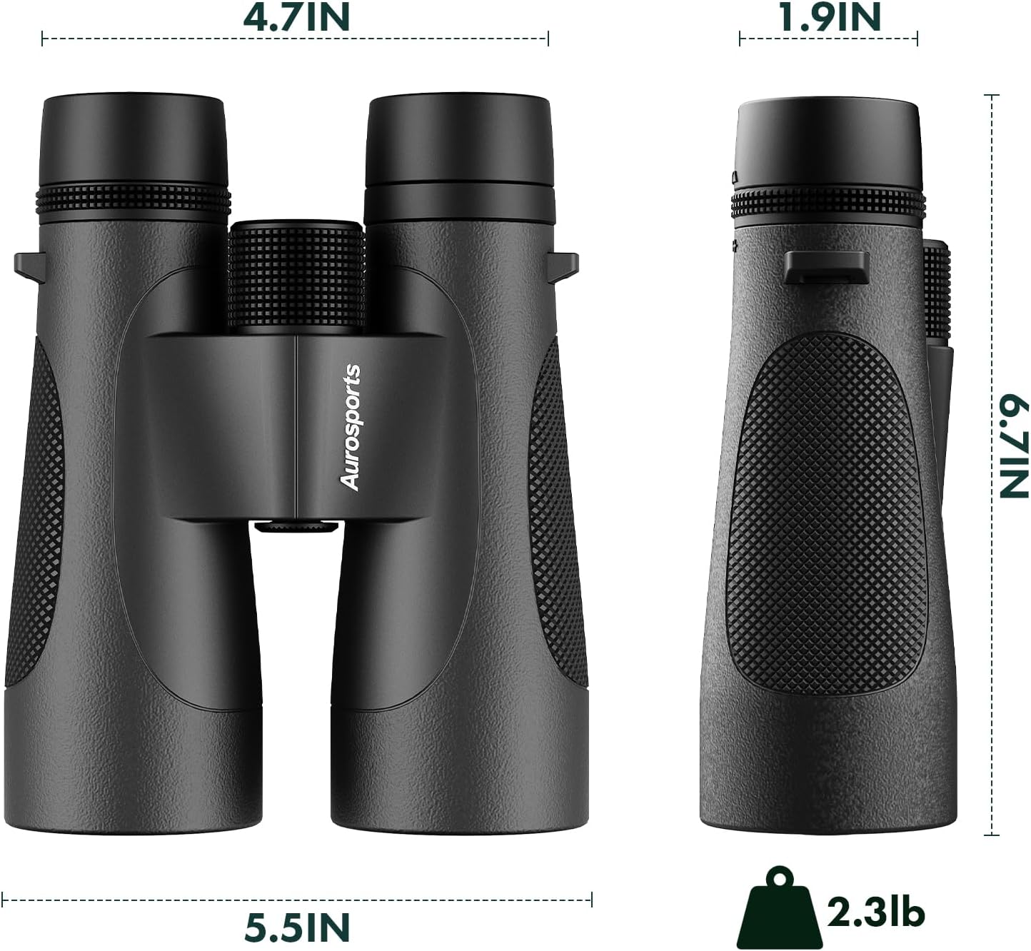 Aurosports 15x52 Waterproof Binoculars for Adults - Large View High Powered Binoculars with IPX7 Nitrogen-Filled - Low Light Vision Binocular for Bird Watching Hunting Cruise Hiking Sports Black