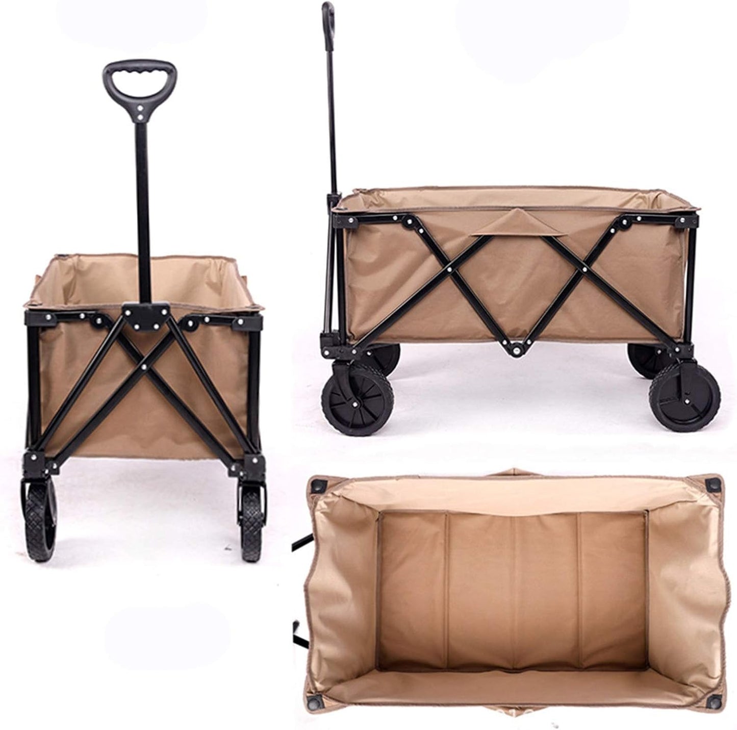 Garden Carts Folding Garden Beach Trolley Outdoor Utility Wagon Garden Trolley Carts Shopping Camping Cart Outdoor Trolley (Color : Red, Size : One Szie) (Blue One szie)