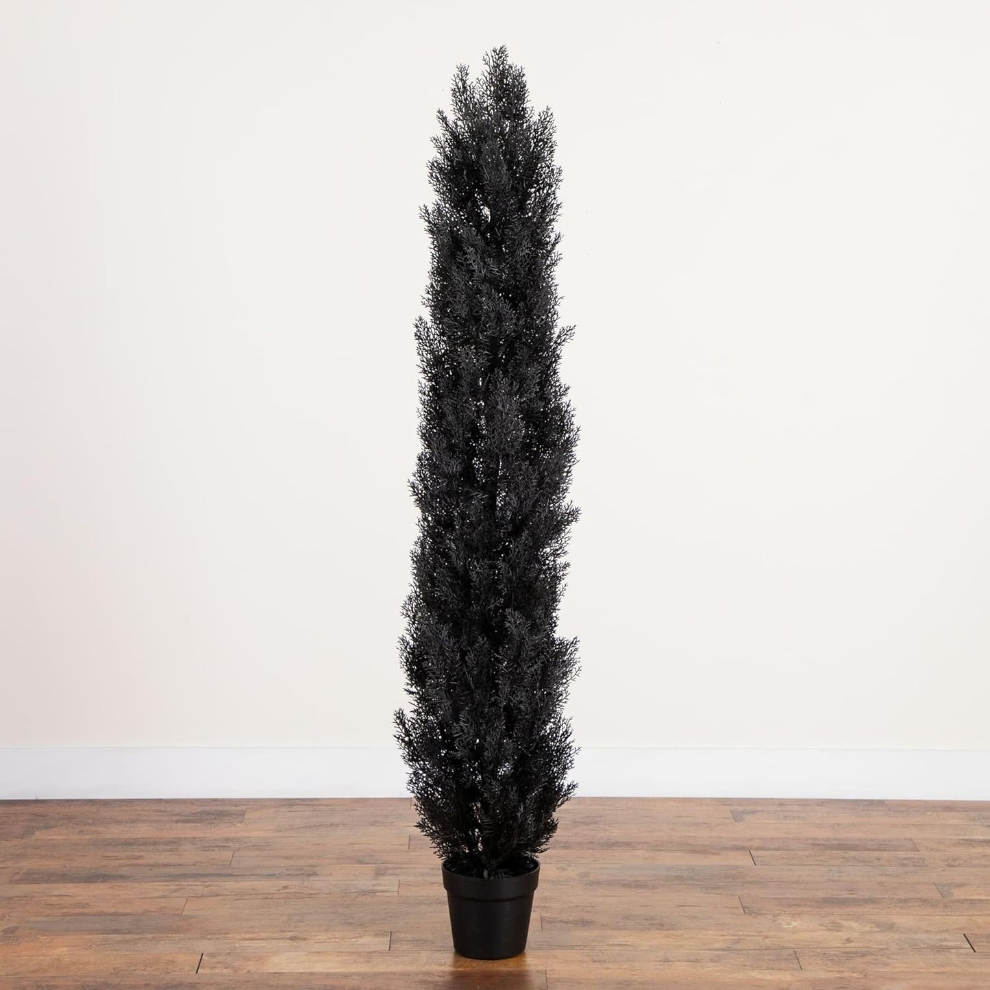 Nearly Natural 6ft UV Resistant Artificial Halloween Black Cedar Tree - Indoor/Outdoor
