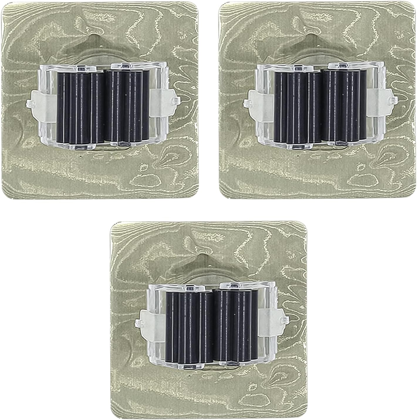 3-Pack Broom and Mop Holder Wall Mount – No-Drill Self-Adhesive Grippe