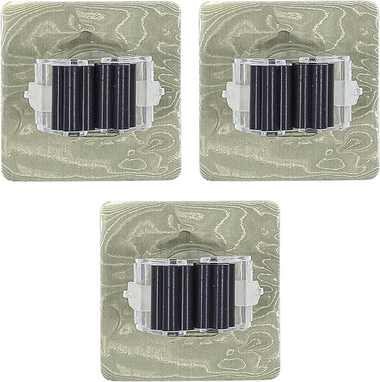 3-Pack Broom and Mop Holder Wall Mount – No-Drill Self-Adhesive Grippe